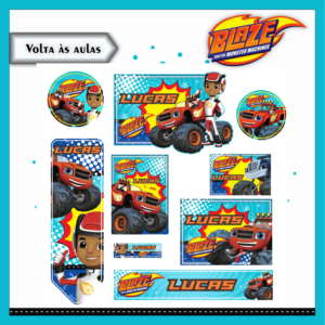 Arquivo Digital Etiquetas Escolares Blaze Monster Machines