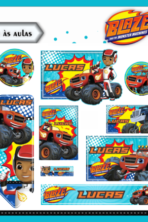 Arquivo Digital Etiquetas Escolares Blaze Monster Machines