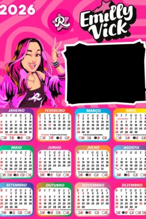 Calendário 2026 Emilly Vick PNG Arte Digital