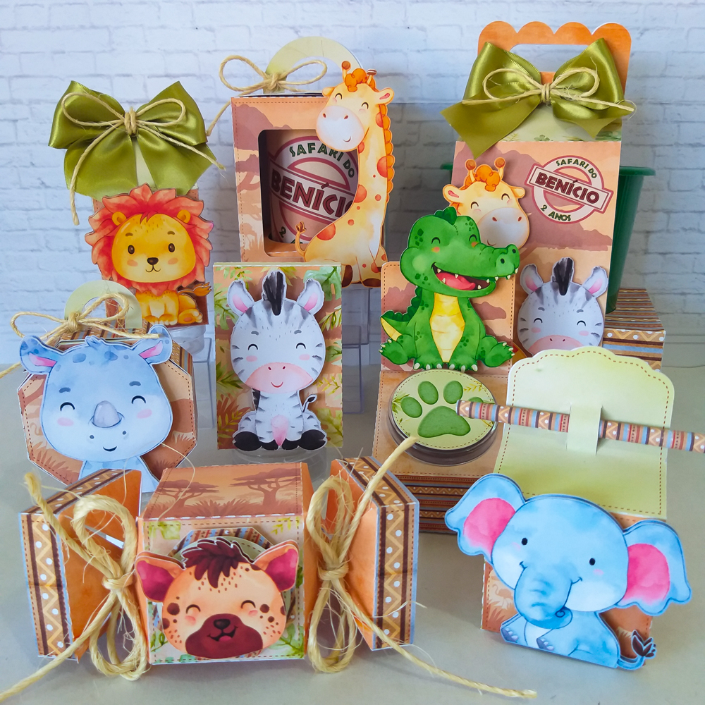 Arquivo de Corte Kit Digital Safari Aquarela - Envio Imediato