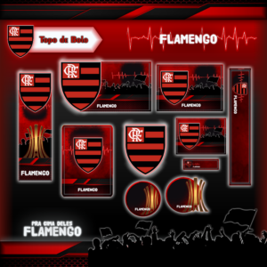 Arquivo Digital Topo de Bolo Flamengo Editável PDF Studio