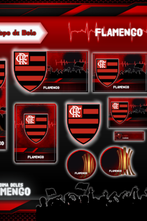 Arquivo Digital Topo de Bolo Flamengo Editável PDF Studio