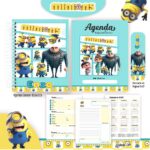 Arquivo Digital Agenda Escolar Minions 2025 – Kit Completo com Miolo Datado