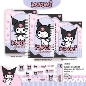 Arquivo Digital Kit Escolar Kuromi – Kit Completo para Imprimir e Personalizar