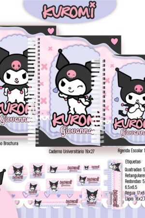 Arquivo Digital Kit Escolar Kuromi – Kit Completo para Imprimir e Personalizar