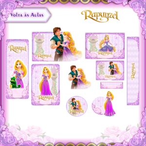 Arquivo Digital Etiquetas Escolares Rapunzel Editável