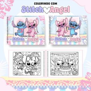 Arquivo Digital Livro de Colorir Stitch e Angel 2026