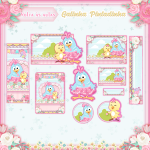 Arquivo Digital Etiquetas Escolares Galinha Pintadinha Candy - PDF e Studio