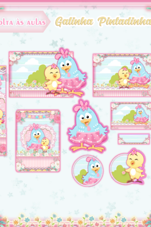 Arquivo Digital Etiquetas Escolares Galinha Pintadinha Candy - PDF e Studio