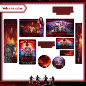 Arquivo Digital Etiquetas Escolares Stranger Things Editável