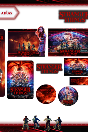 Arquivo Digital Etiquetas Escolares Stranger Things Editável