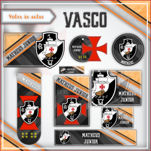 Arquivo Digital Etiquetas Escolares Vasco da Gama Editável