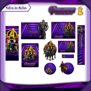 Kit Digital de Etiquetas Escolares - Vingadores Ultimato (PDF e Studio)