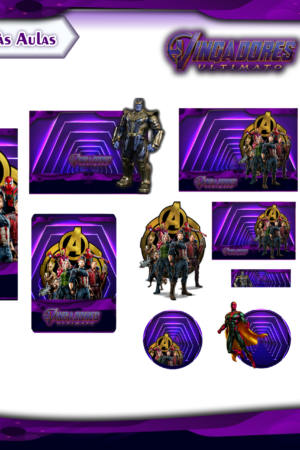 Kit Digital de Etiquetas Escolares - Vingadores Ultimato (PDF e Studio)