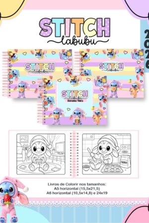 Arquivo Digital - Livro de Colorir - Stitch Labubu 2026