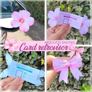 Arquivo Digital Cartão Card Retrovisor - PNG + CANVA + STUDIO