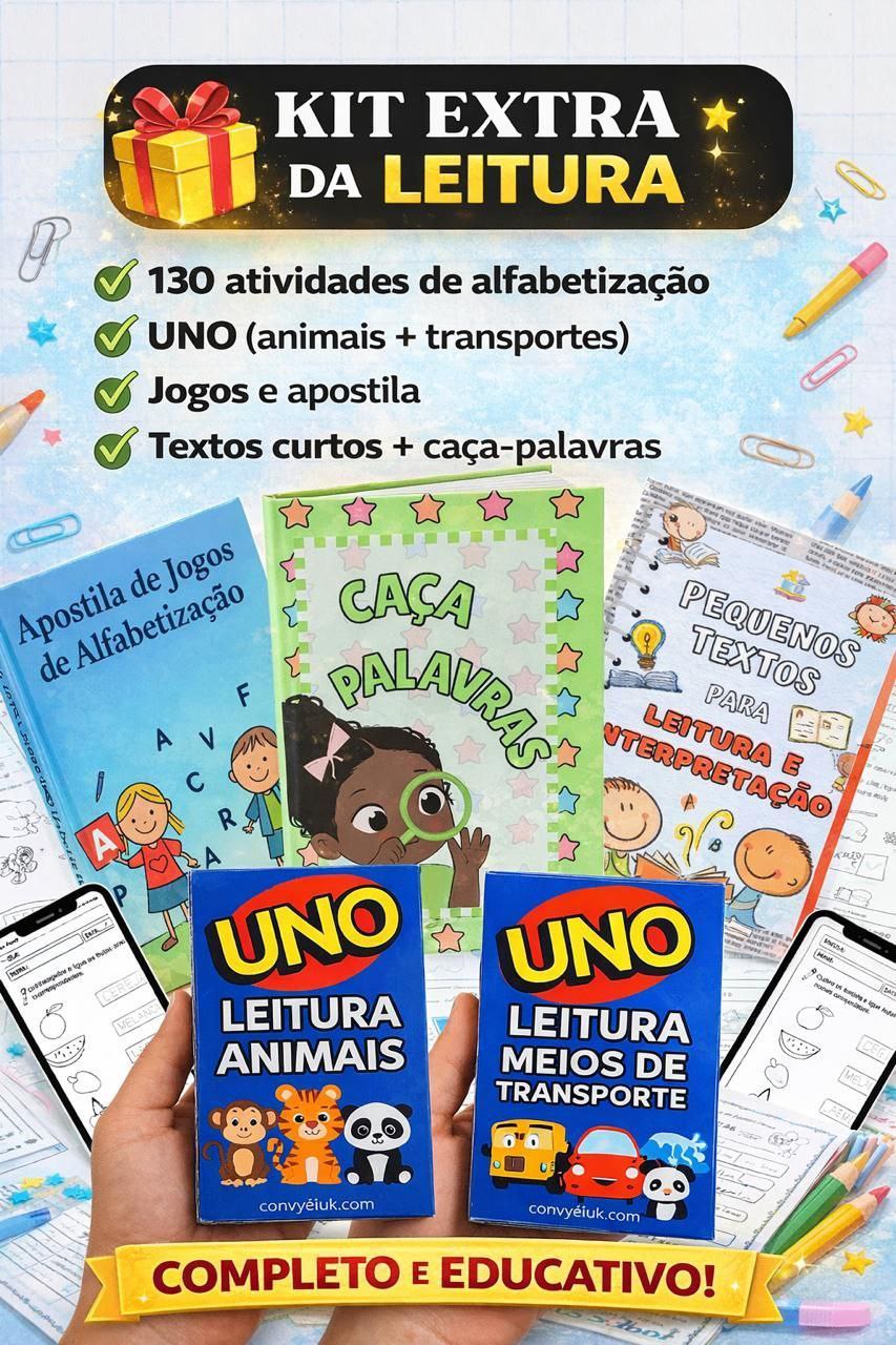 Arquivo Digital Kit Extra da Leitura Alfabetização e Jogos