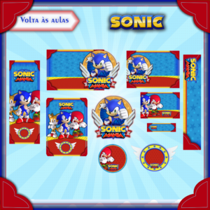 Arquivo Digital Etiquetas Escolares Sonic Mania - PDF e Studio