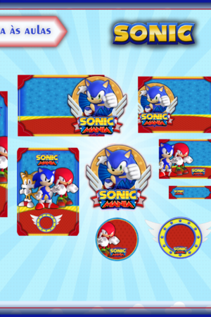 Arquivo Digital Etiquetas Escolares Sonic Mania - PDF e Studio