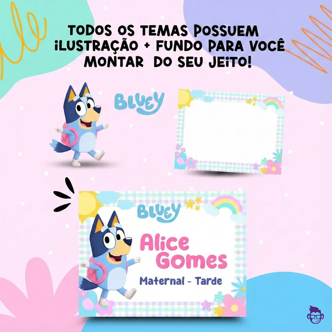 Kit Digital Etiquetas Escolares PNG – Volta às Aulas 2026 (60 Temas) - Imagem 7