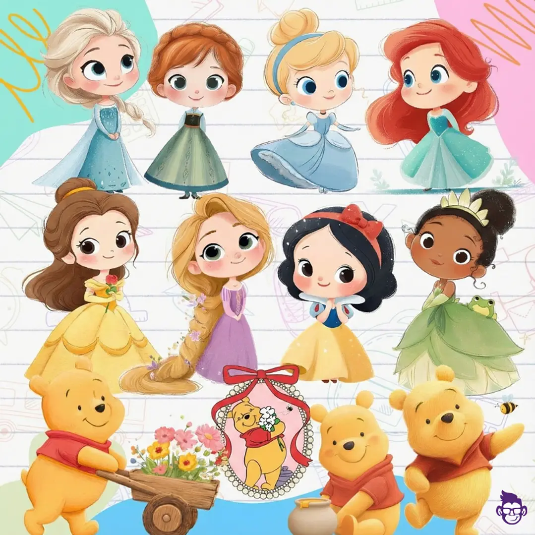 Kit Digital Etiquetas Escolares PNG – Volta às Aulas 2026 (60 Temas) - Imagem 6