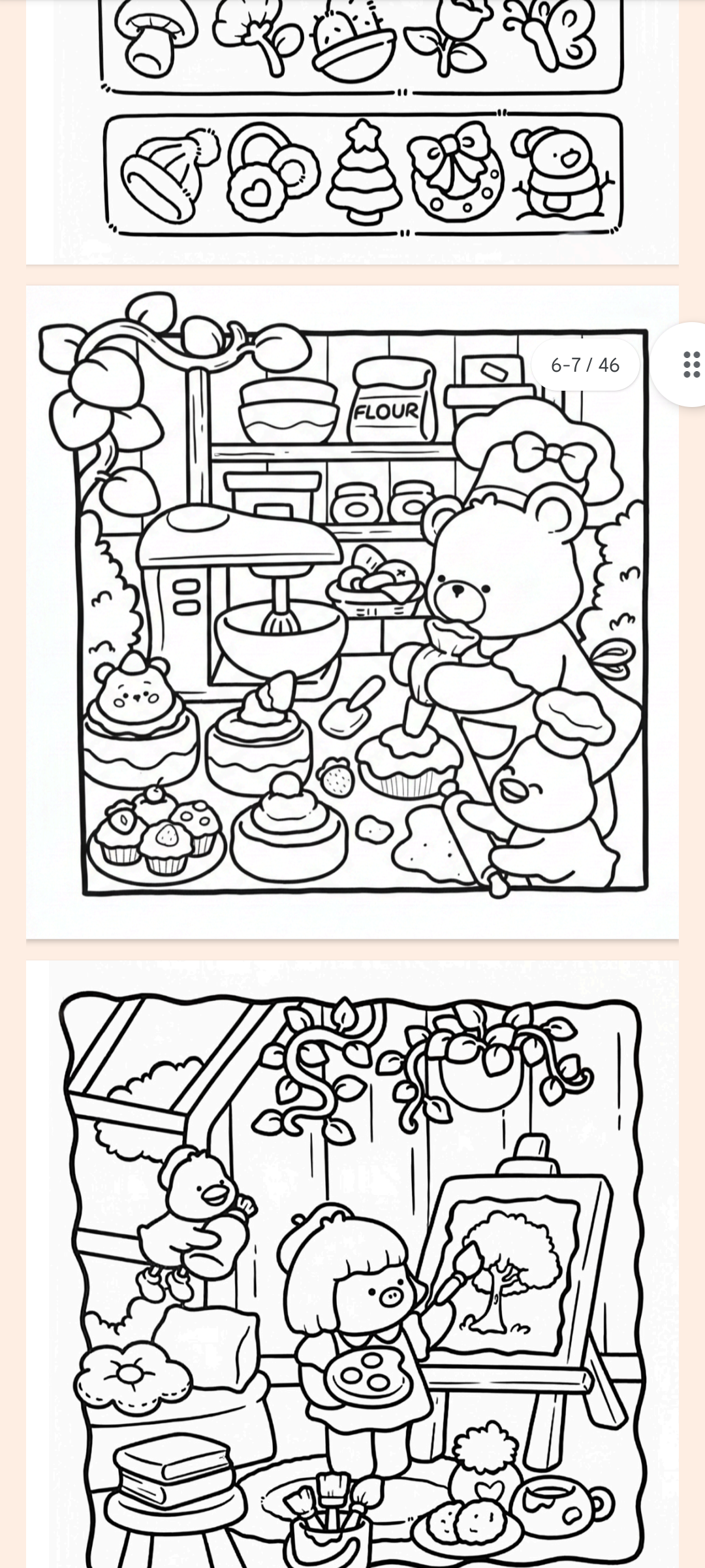 Arquivo Digital 40 Desenhos para Colorir Cozy Cute Atelier - Imagem 3