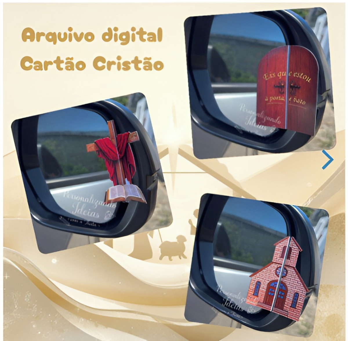Arquivo Digital - Kit 3 Cartões Cristão para Carro