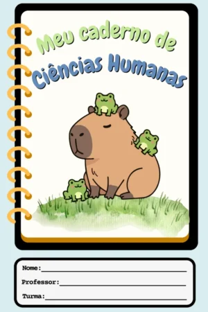 Capa de Caderno Infantil Capivara em PDF