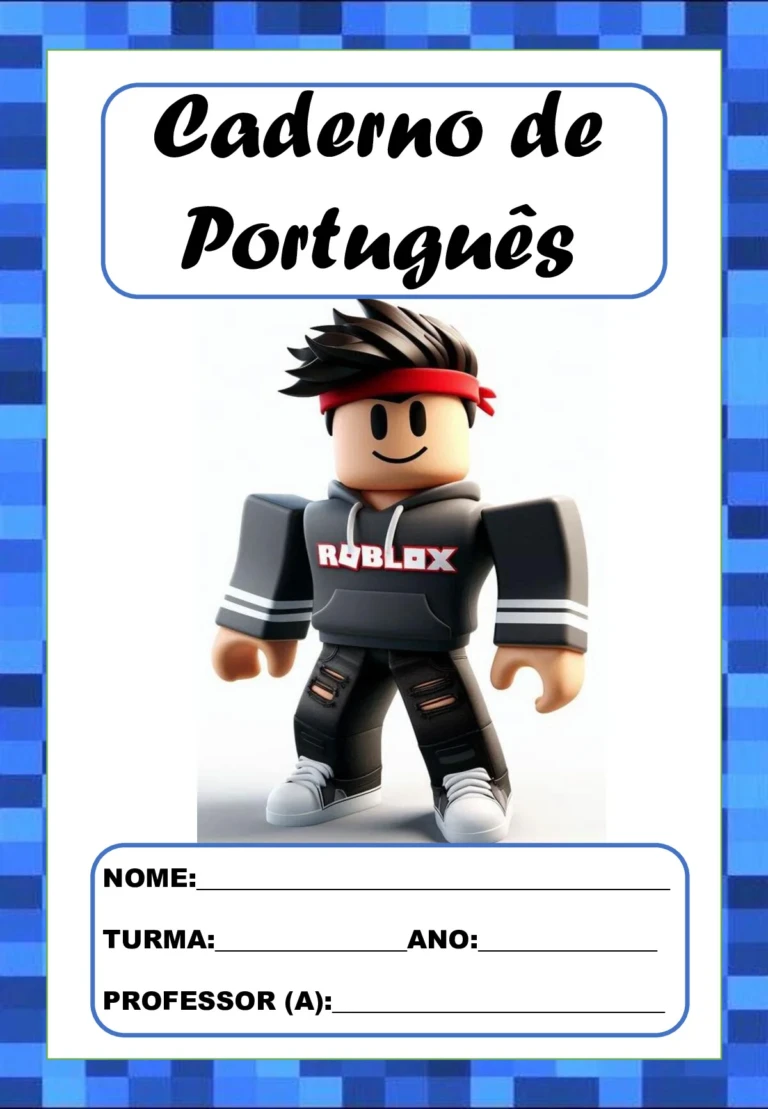 Capas de caderno Roblox para imprimir em PDF (18 modelos)