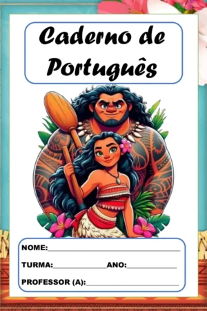 Kit capas de caderno Moana em PDF para imprimir