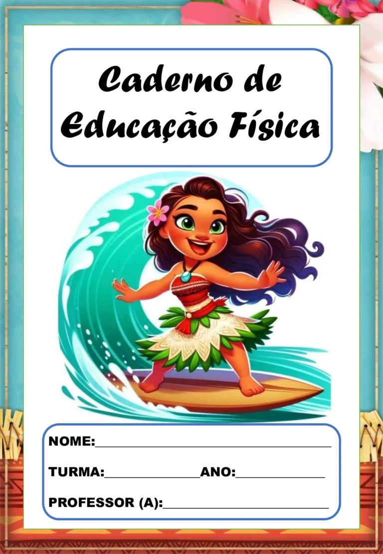 Kit capas de caderno Moana em PDF para imprimir - Imagem 2