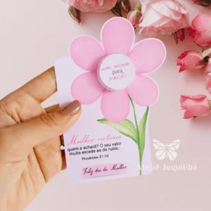 Cards Flor com Potinho Hidratante Dia da Mulher - CANVA