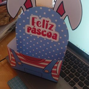 Arquivo Digital de Caixinha Azul Feliz Páscoa