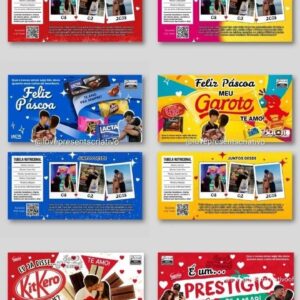 Caixa de bombom e caixa bis editável no CANVA