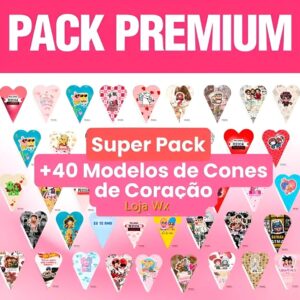Pack Premium + 50 Moldes de Cones de Coração