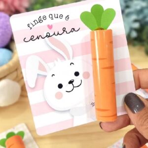 Card (Cartão) porta Batom Coelho Páscoa