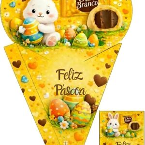 Páscoa Cone Buque Ouro Branco