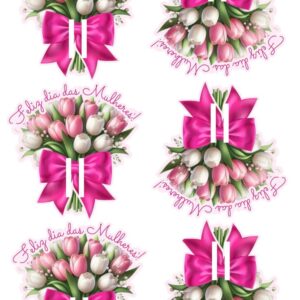 Tag para presilha de cabelo, DIA DA MULHER - JPG