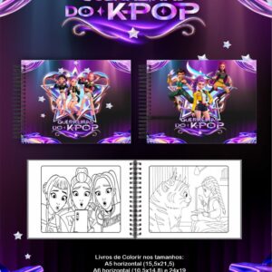 ARQUIVO DIGITAL LIVRO DE COLORIR GUERREIRAS DO K-POP A5