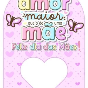 Card Gigante Coração PNG Dia das Mães