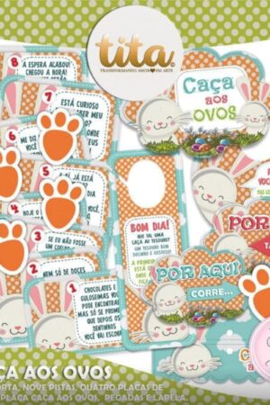 Kit Arquivos de Corte Páscoa Caça aos Ovos PDF + PNG