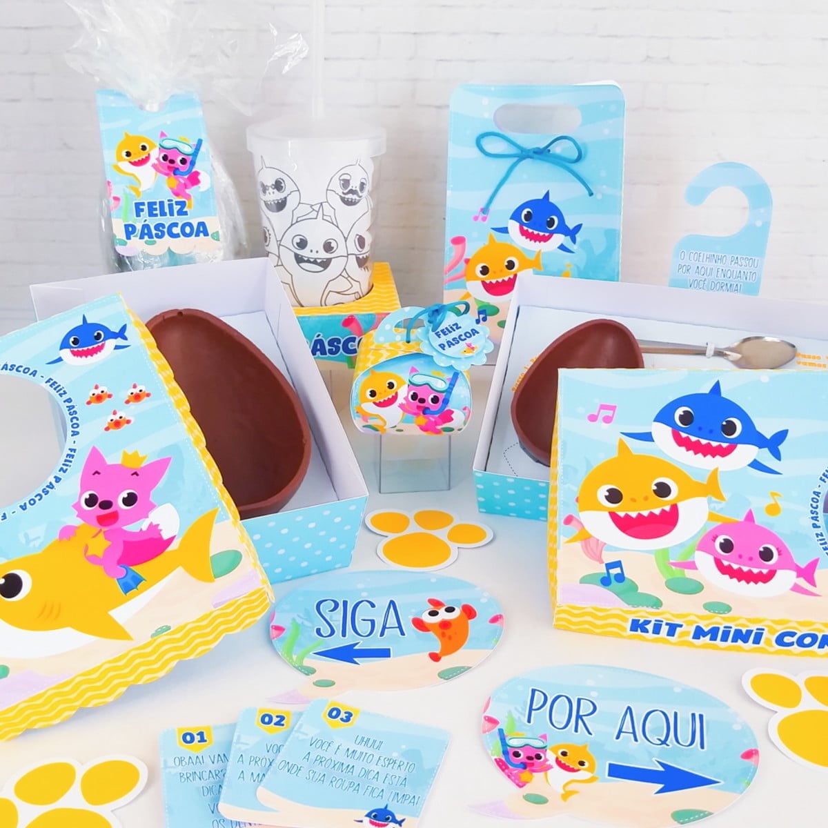 Kit Páscoa Baby Shark - Arquivo Digital