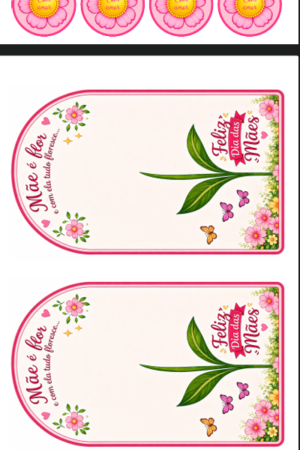 Arquivo PDF Tags Cards Mimo Dia Das Mães "Mãe é Flor" P/ Sabonete
