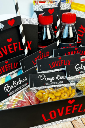 Arquivo Namorados Cesta Loveflix P/ Imprimir Cortar E Montar