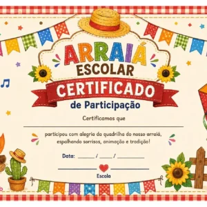 Certificado do arraiá escolar para imprimir
